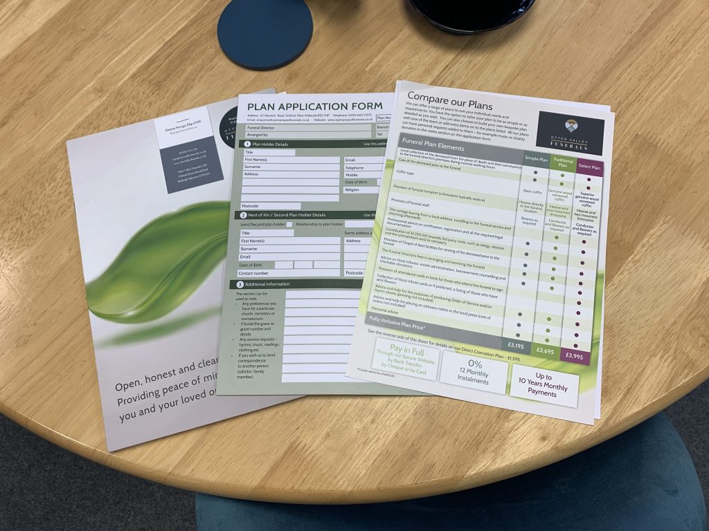 Exmouth funeral Director budleigh Pre paid funeral plans